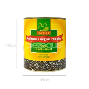 Aceituna Negra Rodajas Trofeo x 3000 Gr Lata - Unidad