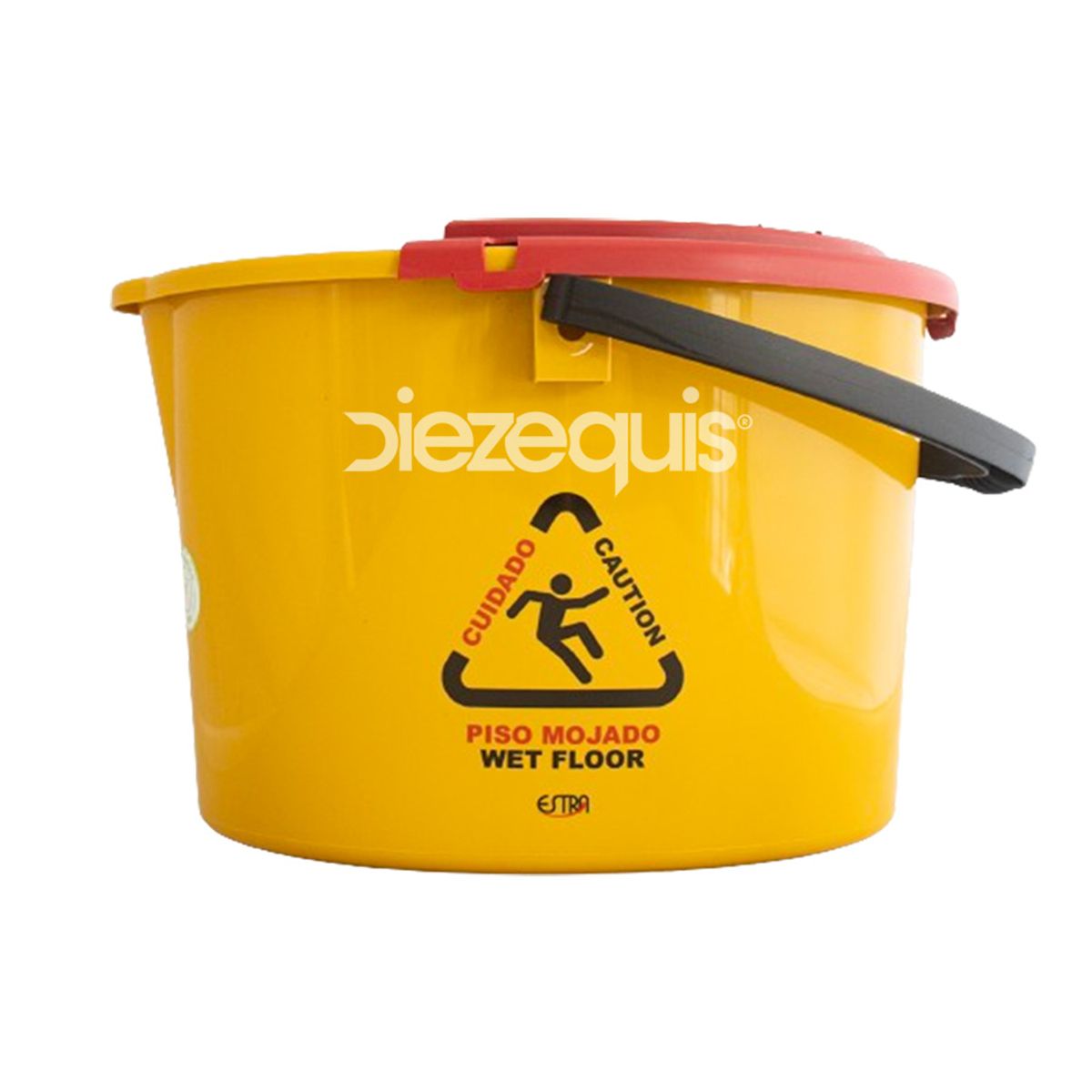 10X Balde Señalizado con Escurridor Amarillo 12 L