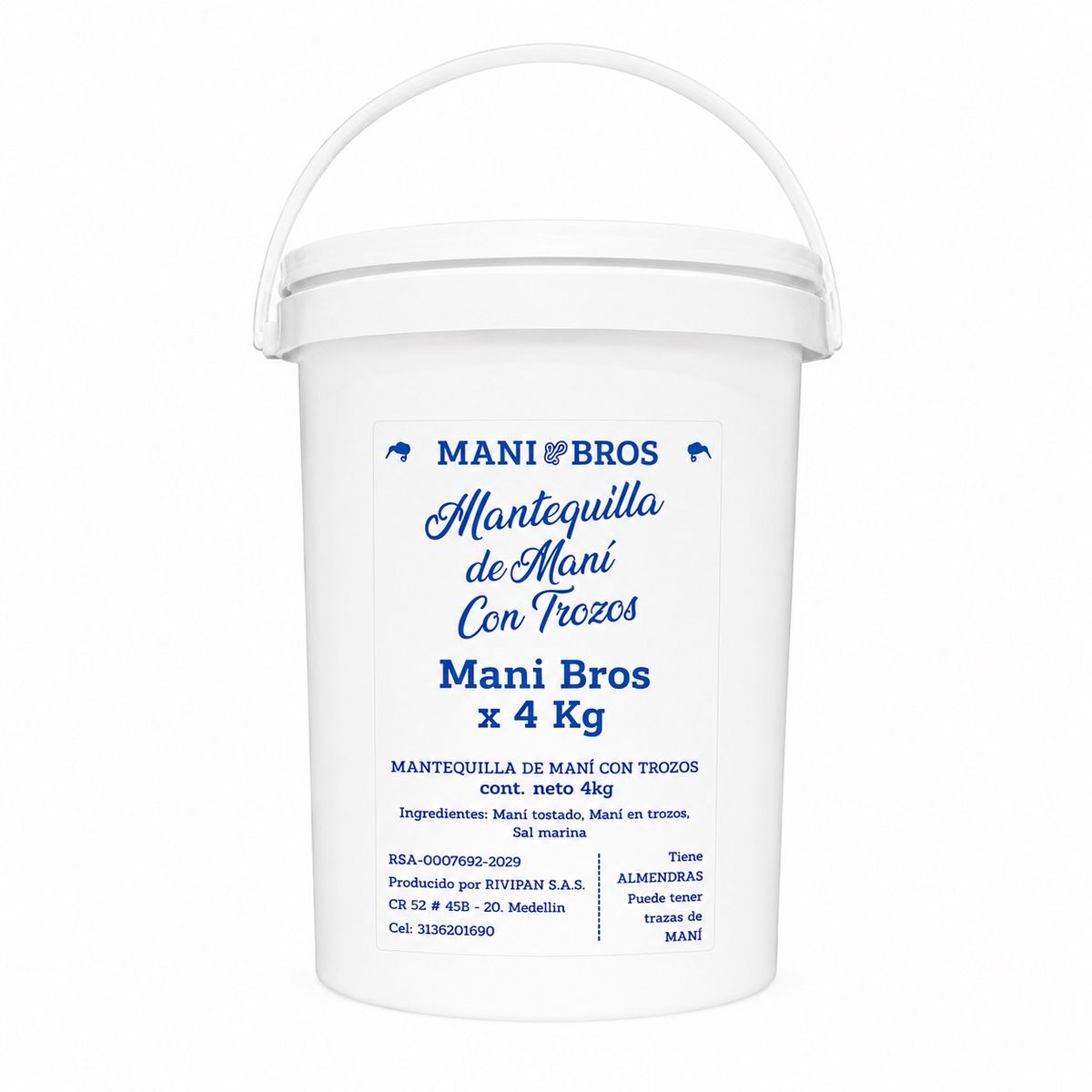 10X Mantequilla de Maní Con Trozos Mani Bros x 4 Kg