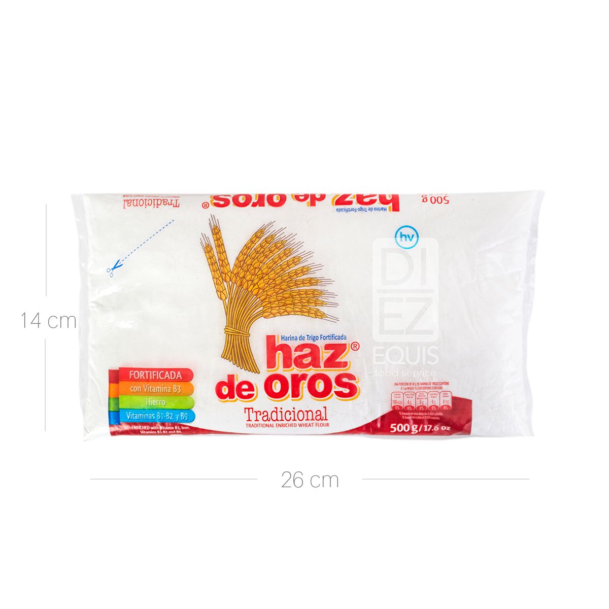 10X Harina de Trigo Tradicional Haz de Oros Bolsa x 500 Gr