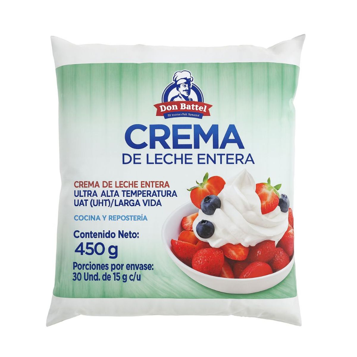 10X Crema De Leche UHT Don Battel x 450 Ml Bolsa