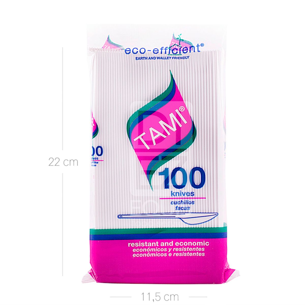 10X Cuchillo Desechable Clean Touch Blanco Tami x 100 Und