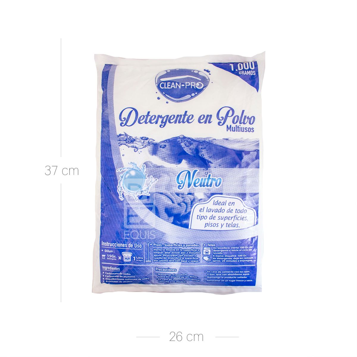 10X Detergente En Polvo Neutro Clean Pro x 1000 Gr