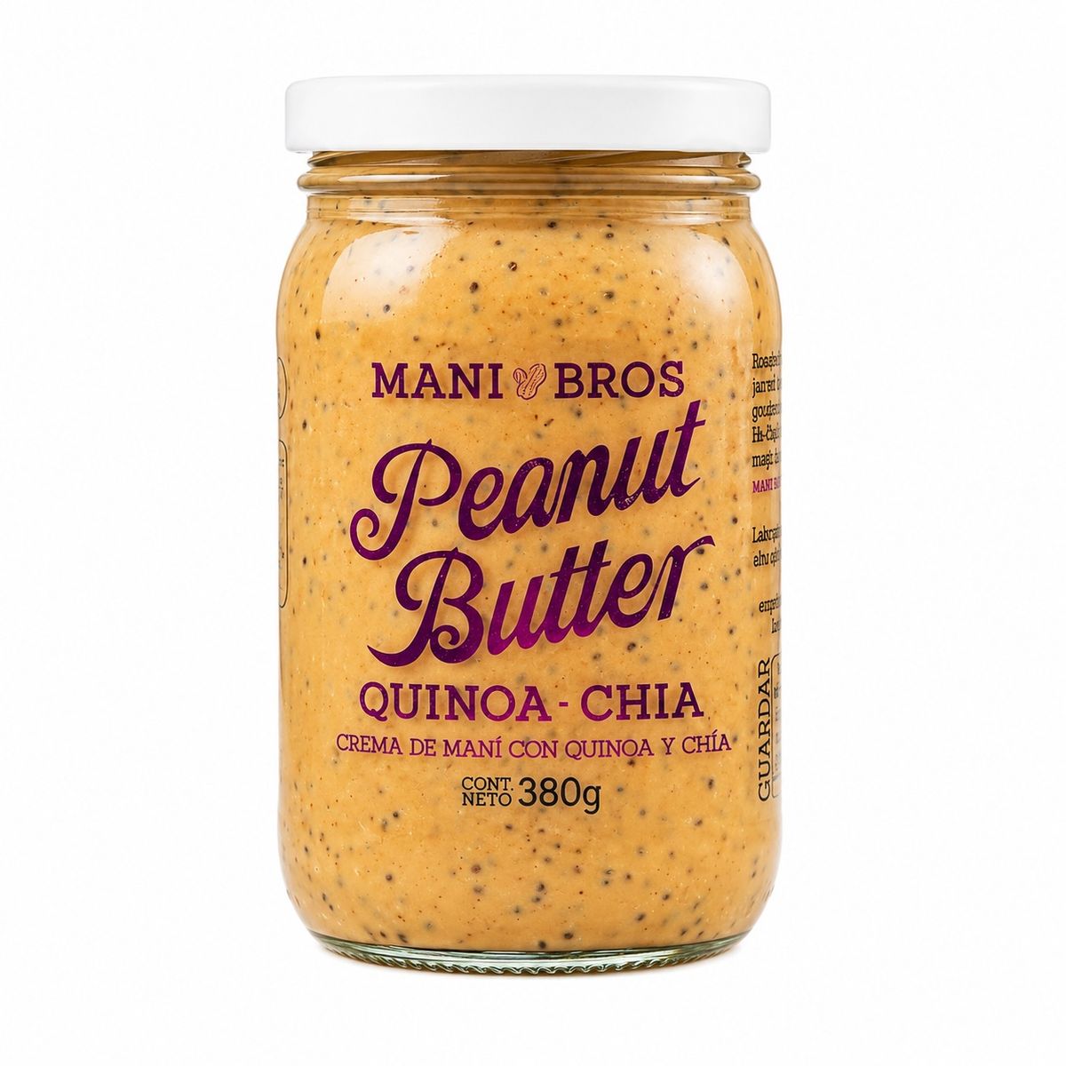 10X Mantequilla de Maní Con Quinua y Semilla de Chía Mani Bros x 380 Gr
