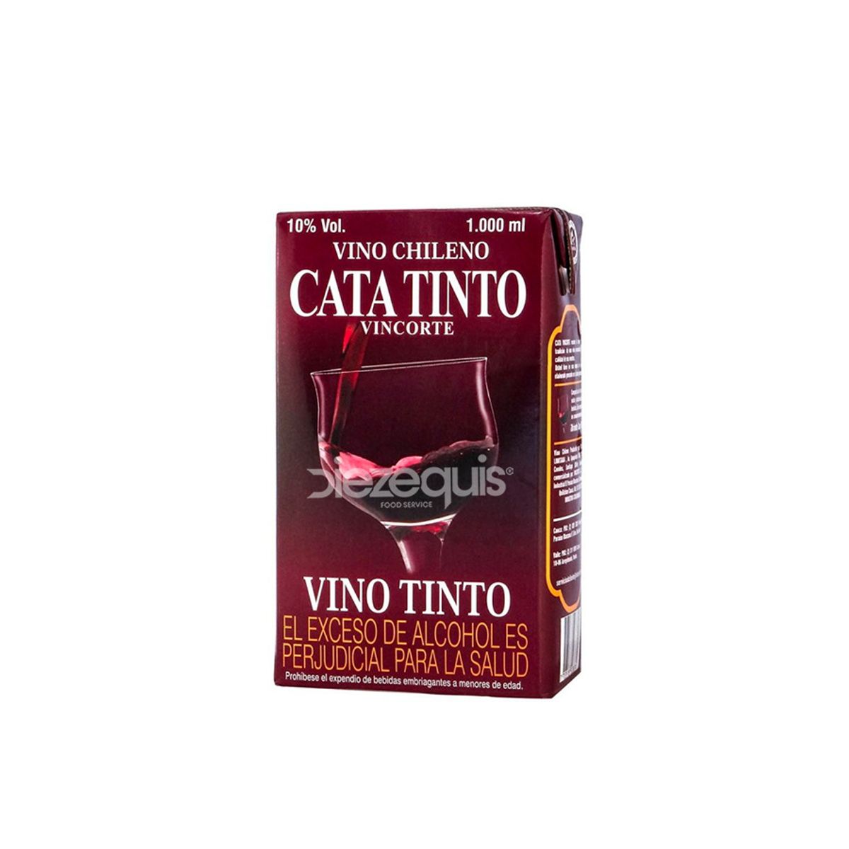 10X Vino Tinto Chileno Cata x 1000 ML Tetrapack