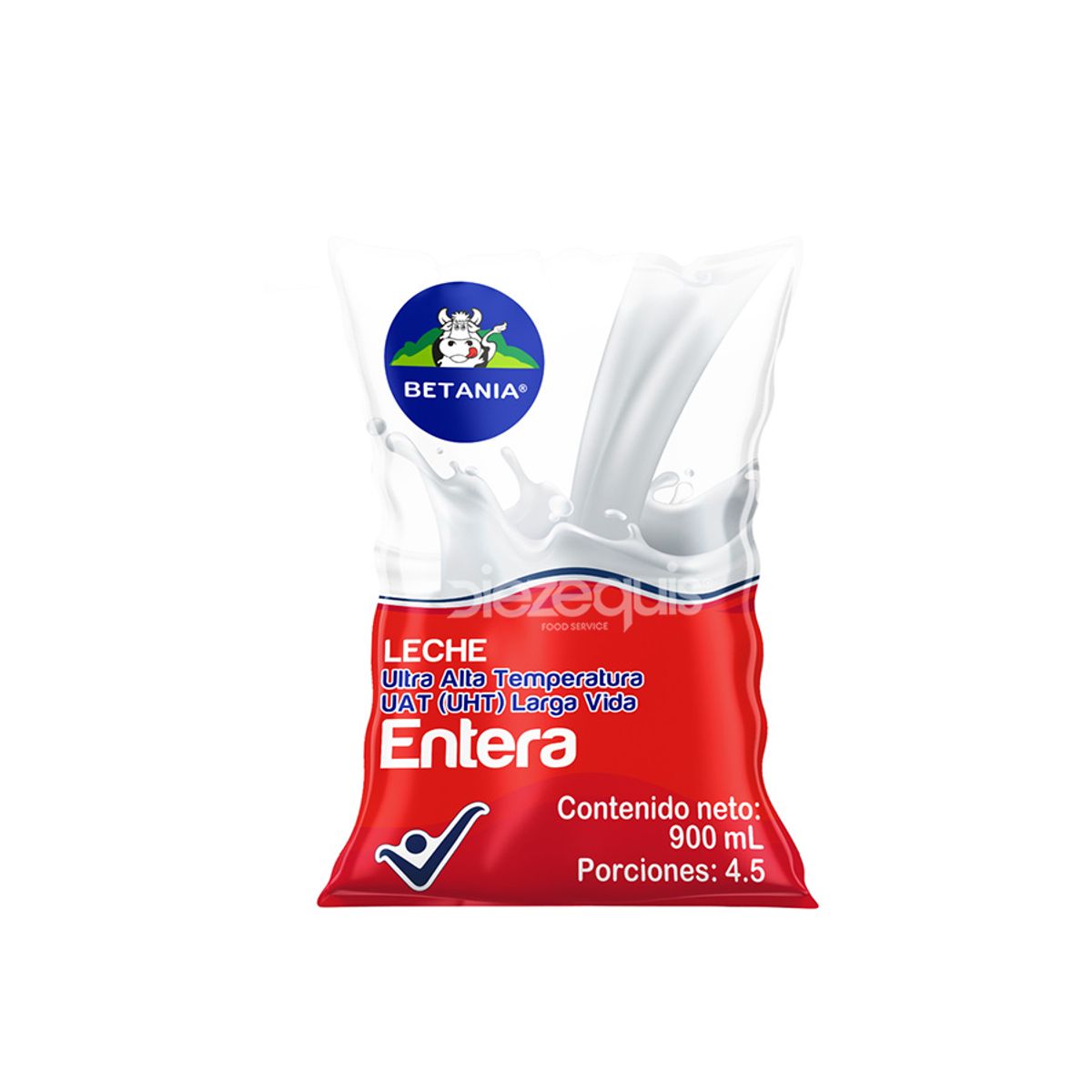 10X Leche UHT Entera Betania x 900 Ml Bolsa