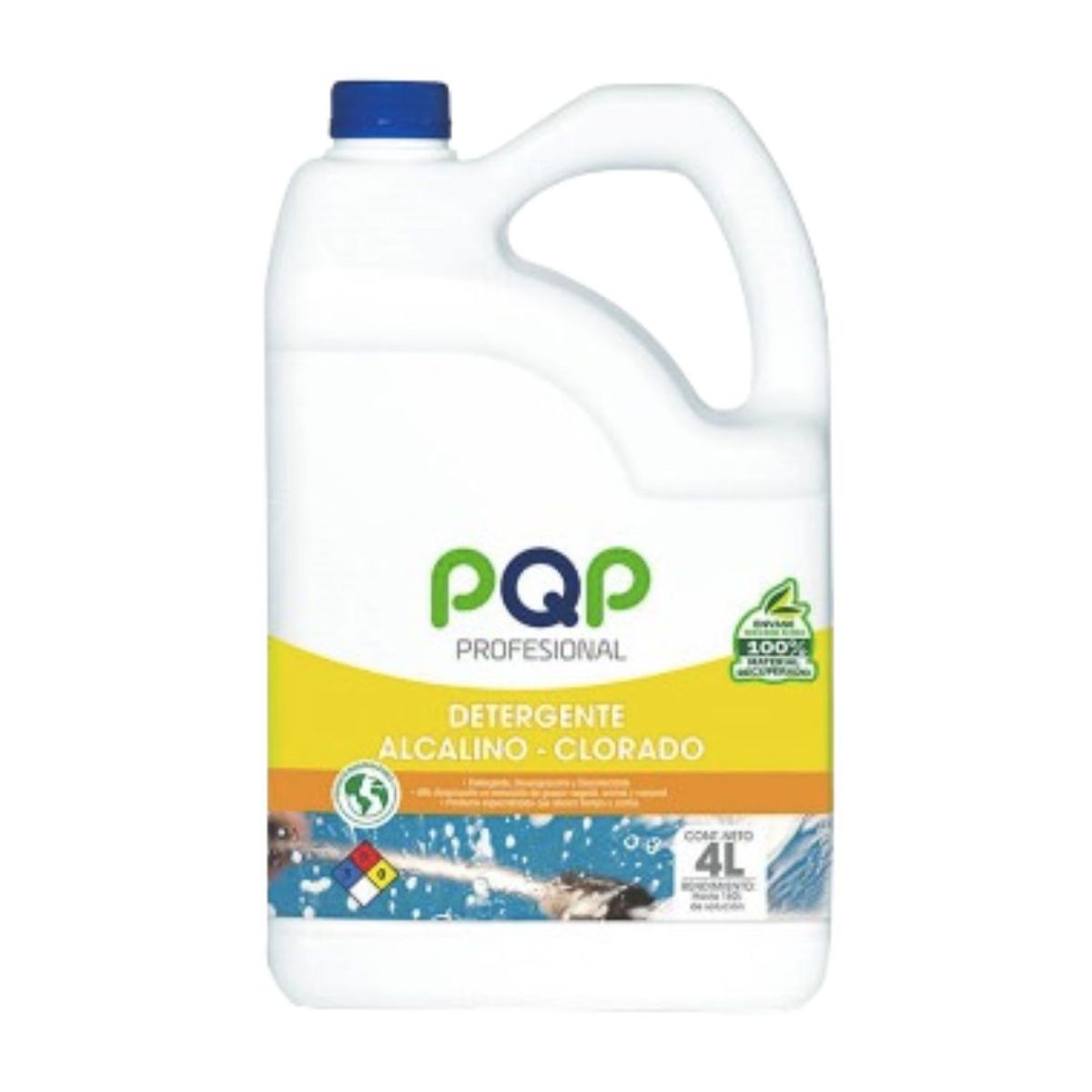 10X Detergente Desengrasante Líquido Alcalino Clorado PQP x 4 Litros Galón