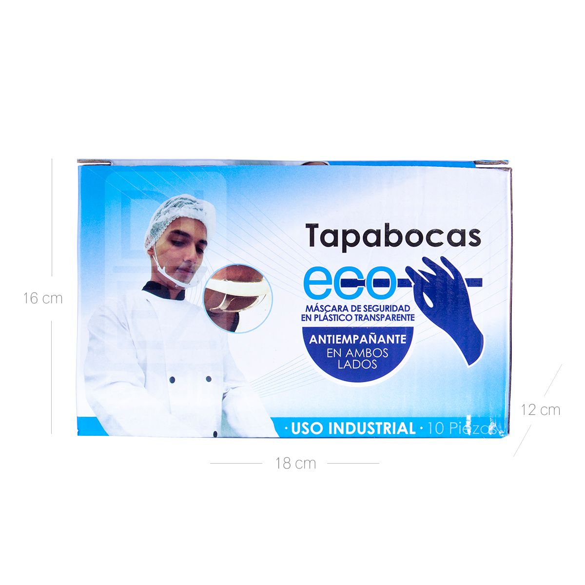 10X Tapabocas Plástico Antiempañante Latexport Dos Caras caja x 10 unidades