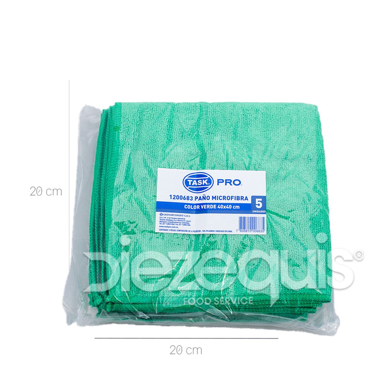 10X Paño En Microfibra Verde Task Pro x 5 Unds