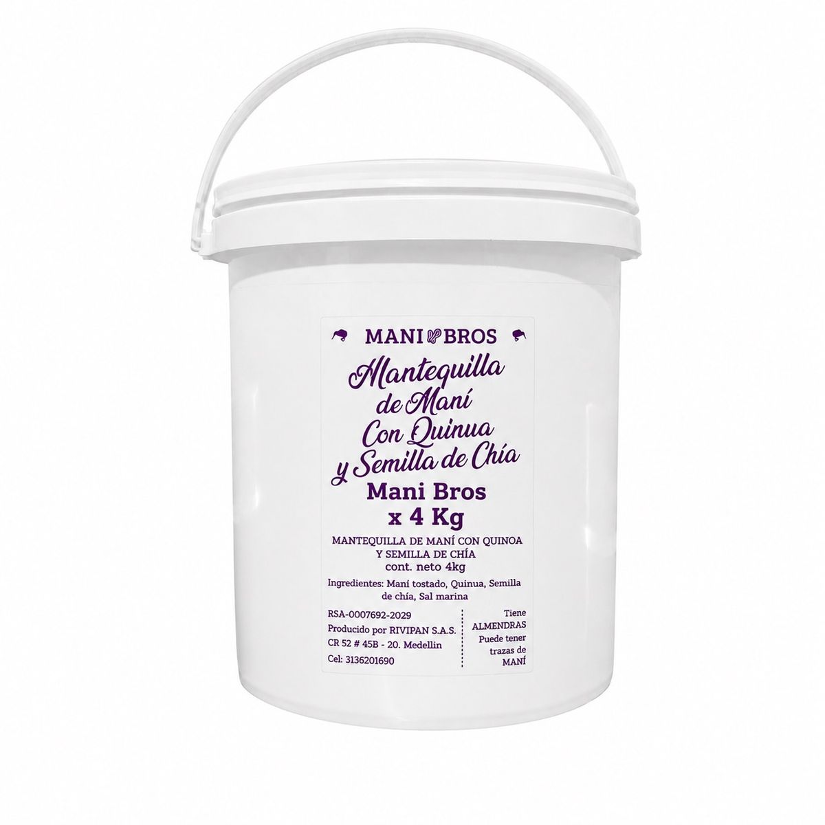 10X Mantequilla de Maní Con Quinua y Semilla de Chía Mani Bros  x 4 Kg