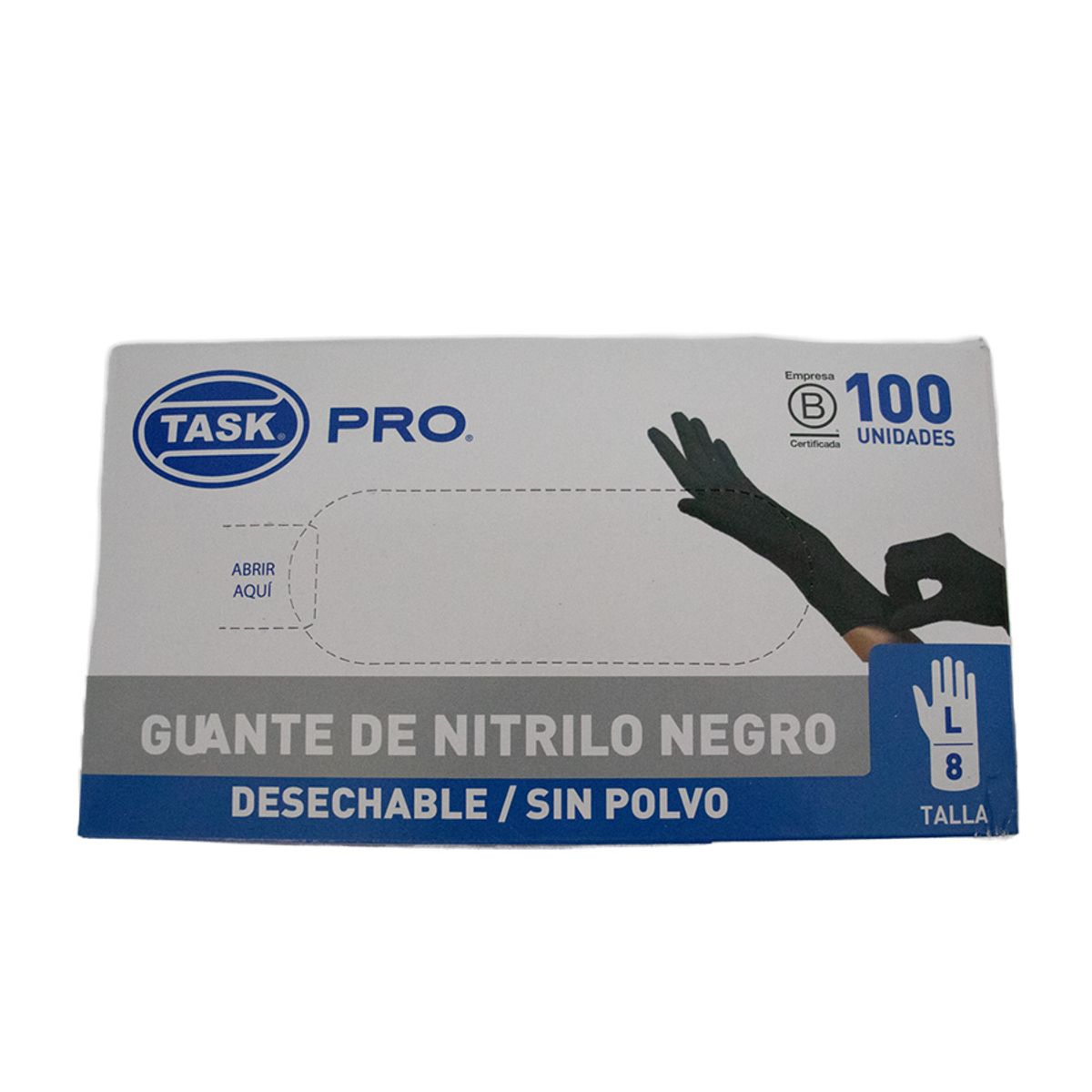 10X Guante Nitrilo Negro C4 Task Pro Talla L x 100 Und Caja