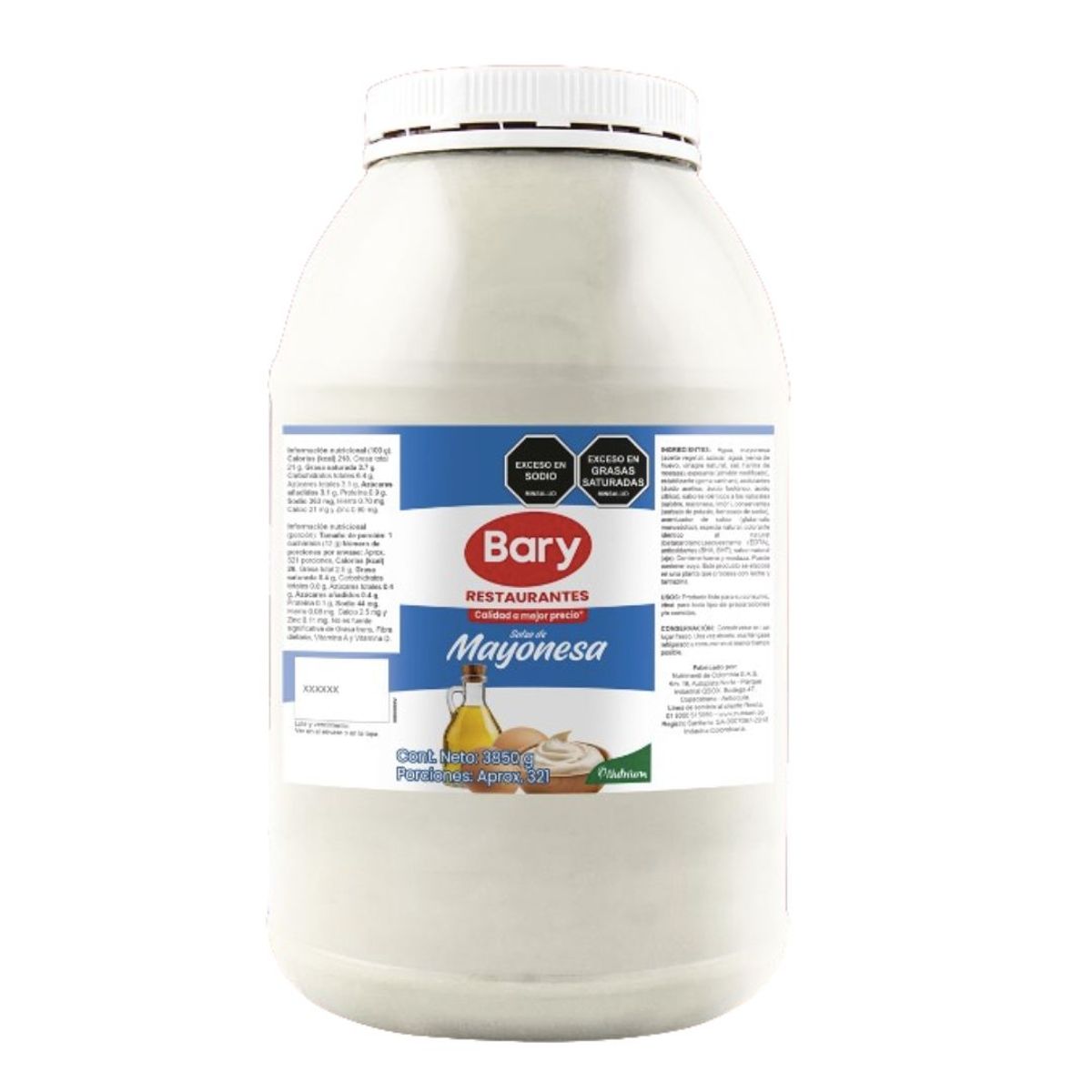 10X Mayonesa Restaurante Bary Galón x 3850 Gr