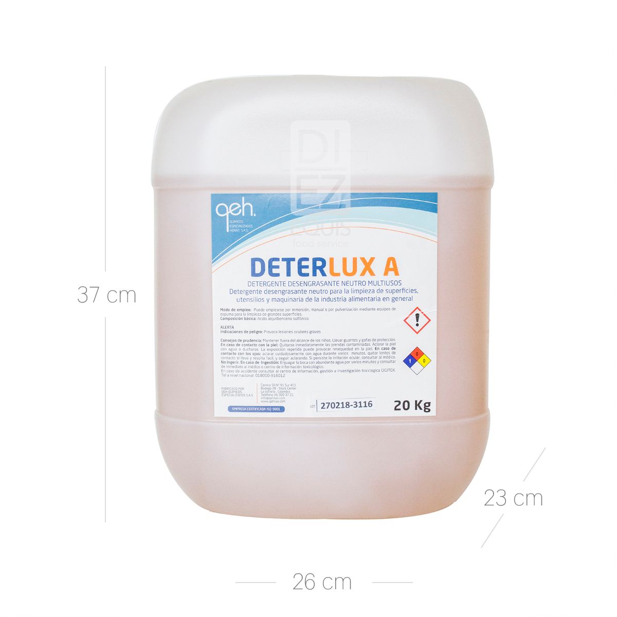 10X Jabón Multiusos Deterlux A sin Aroma QEH x 20 Litros