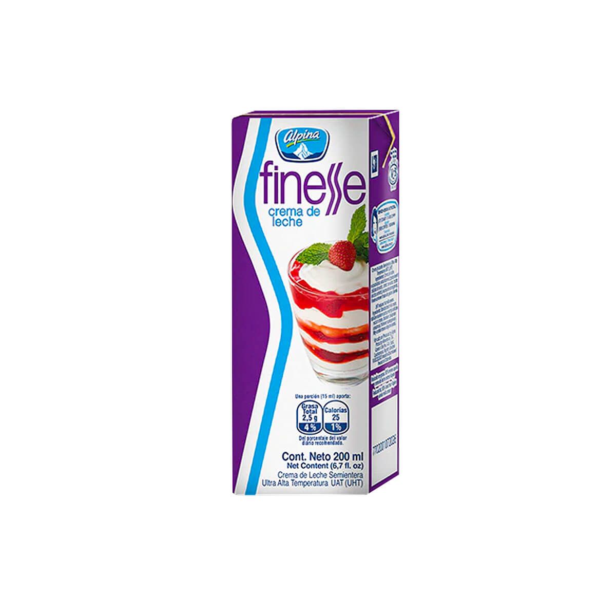 10X Crema Leche Alpina Finesse x 200 Ml