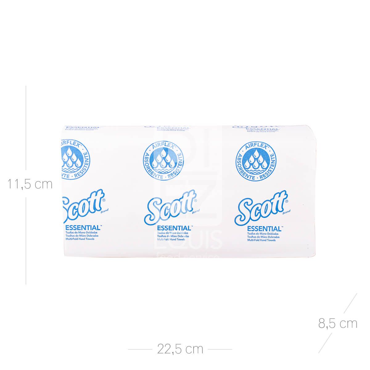 10X Toalla Mano Doblada Z Blanco Ahorramax Multifold Scott 8392 x 150 Und x 25 Paq