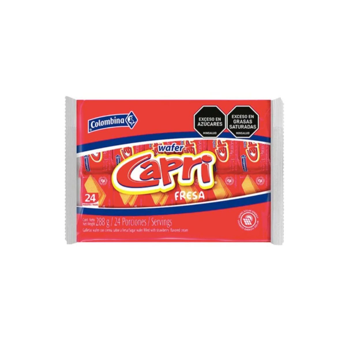 10X Galletas Capri Fresa x 12 Gr x 24 Unds