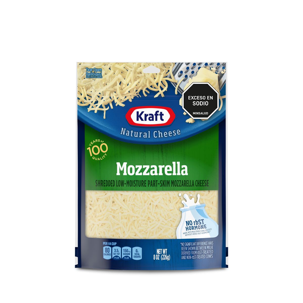 10X Queso Mozzarella Kraft Rallado x 226 Gr