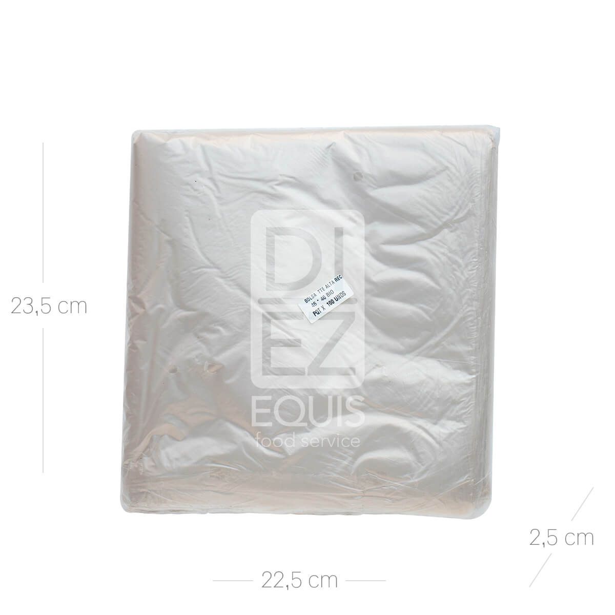 10X Bolsa Basura Biodegradable Transparente 46 x 46 Cm x 100 Und Rollo