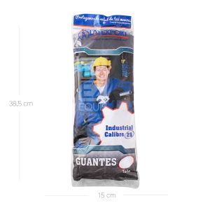 Guante Industrial Negro Latexport Calibre 25 Talla 7 Par - Paquete