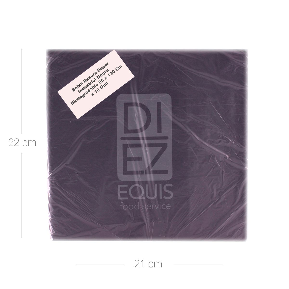 10X Bolsa Basura Negra Biodegradable C2 95 x 130 Cm x 10 Und