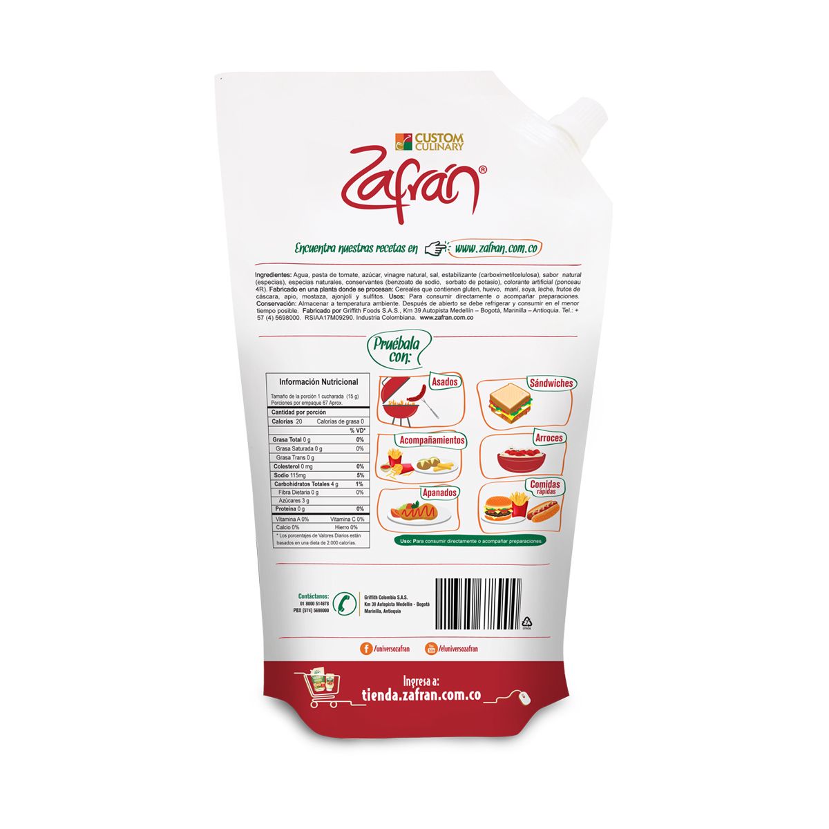 10X Salsa Tomate Zafrán x 1000 Gr Bolsa