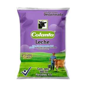 Leche UHT Deslactosada Semidescremada Colanta x 1000 Ml Bolsa - Bolsa