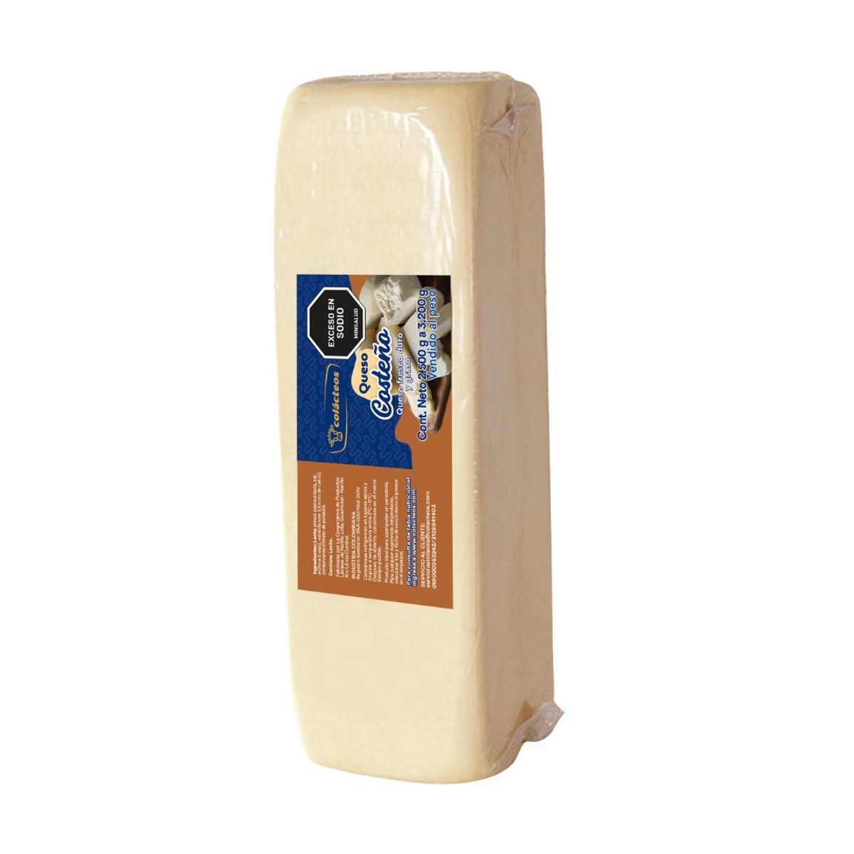 10X Queso Costeño Colácteos Bloque +/- 3 Kg (Precio x Kg)