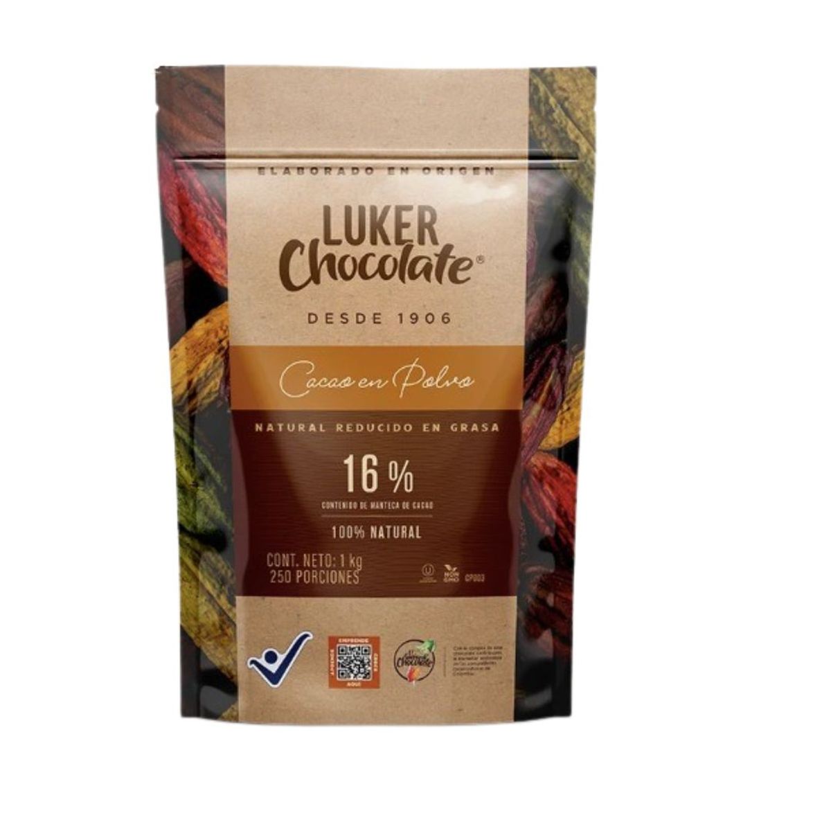 10X Cocoa en Polvo Luker Natural 16% x 1000 Gr