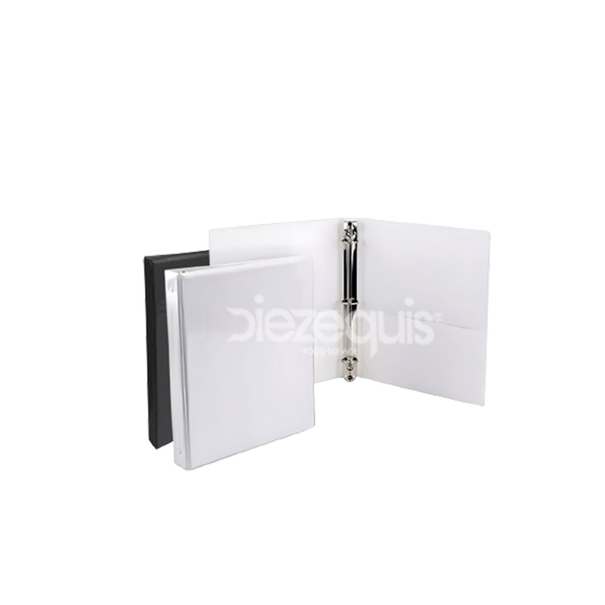 10X Carpeta Folder 105 1.5" Argolla Redonda Negra/Blanca