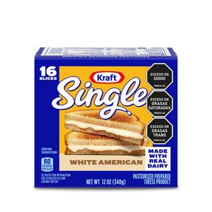 Queso Kraft Americano Blanco Single x 340 Gr - Unidad