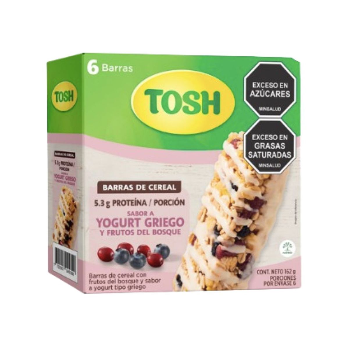10X Barra De Cereal Yogurt Proteína Tosh x 23 Gr x 6 Unds
