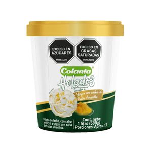 Helado Colanta De Yogur Con Salsa De Frutos Amarillos x 1 Litros Neto 580 Gr - Unidad