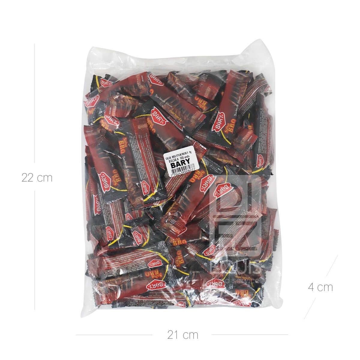 10X Salsa BBQ Bary Premium Sachet x 8 Gr Bolsa 100 Und