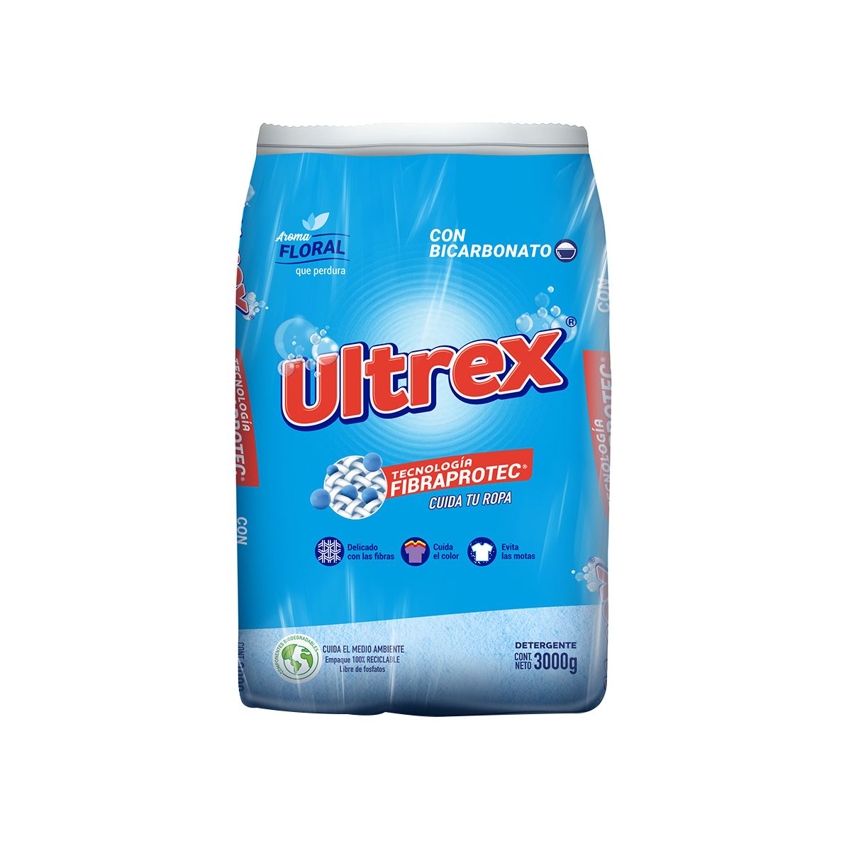 10X Detergente En Polvo Para Ropa Floral Ultrex x 3000 Gr