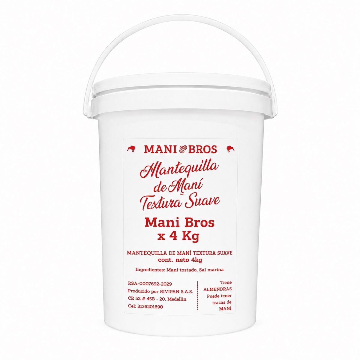 10X Mantequilla de Maní Textura Suave Mani Bros x 4 Kg