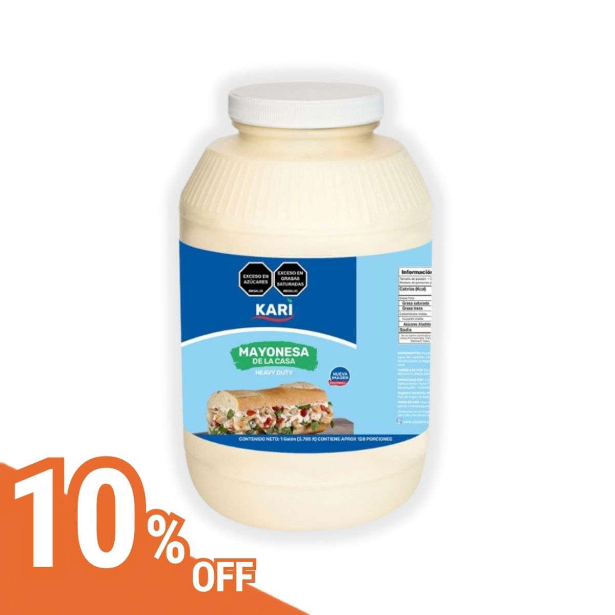 10X Mayonesa Americana Extra Heavy Duty Kari Galón x 3790 Ml Pet