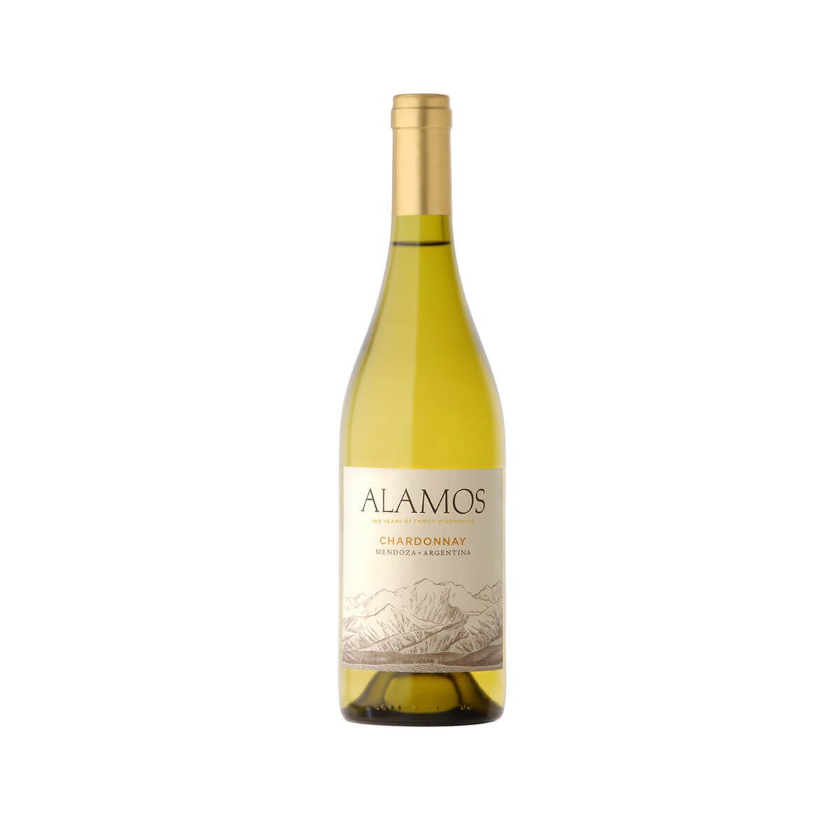 10X Vino Blanco Álamos Chardonnay Argentino x 750 Ml