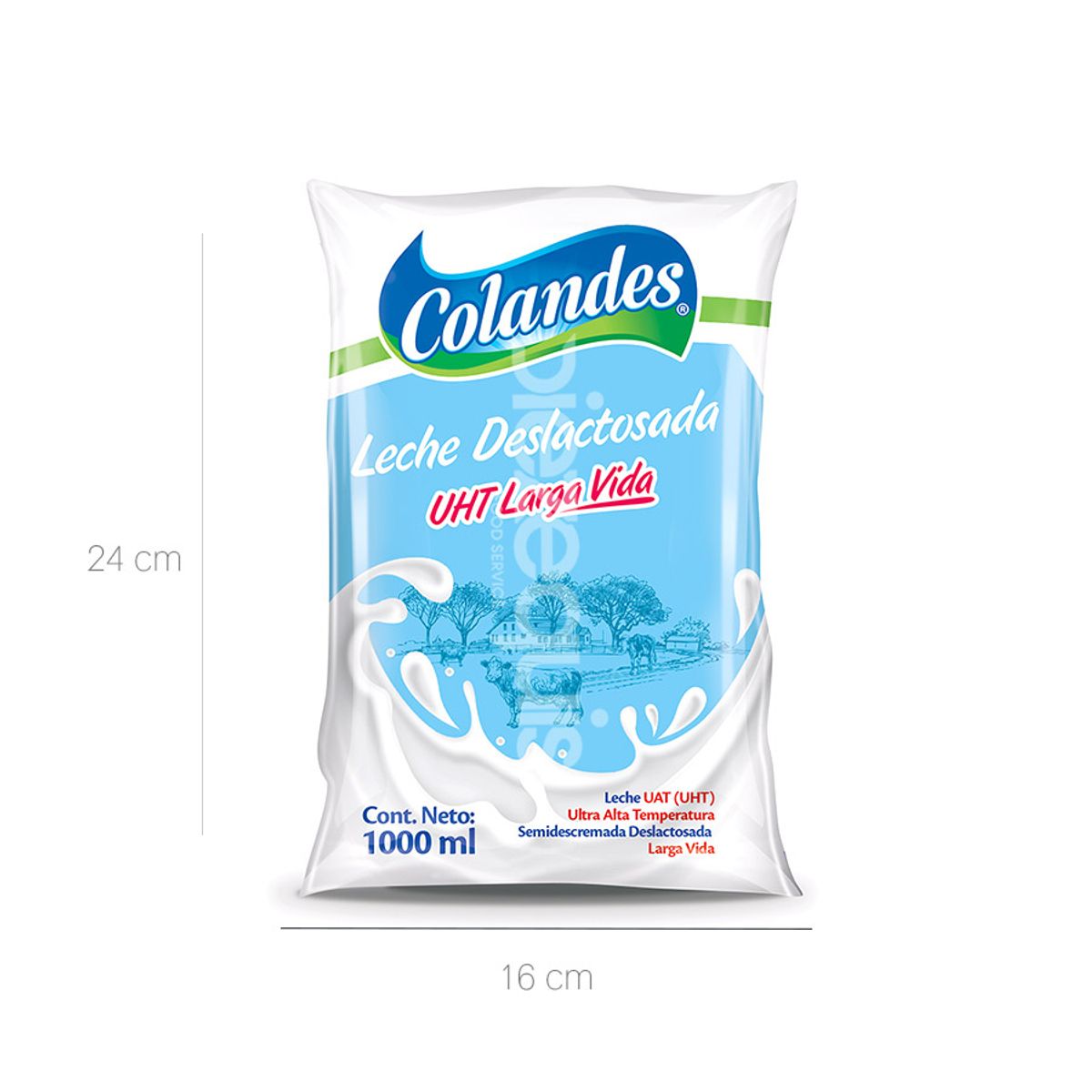 10X Leche Deslactosada UHT Colandes x 1000 Ml Bolsa
