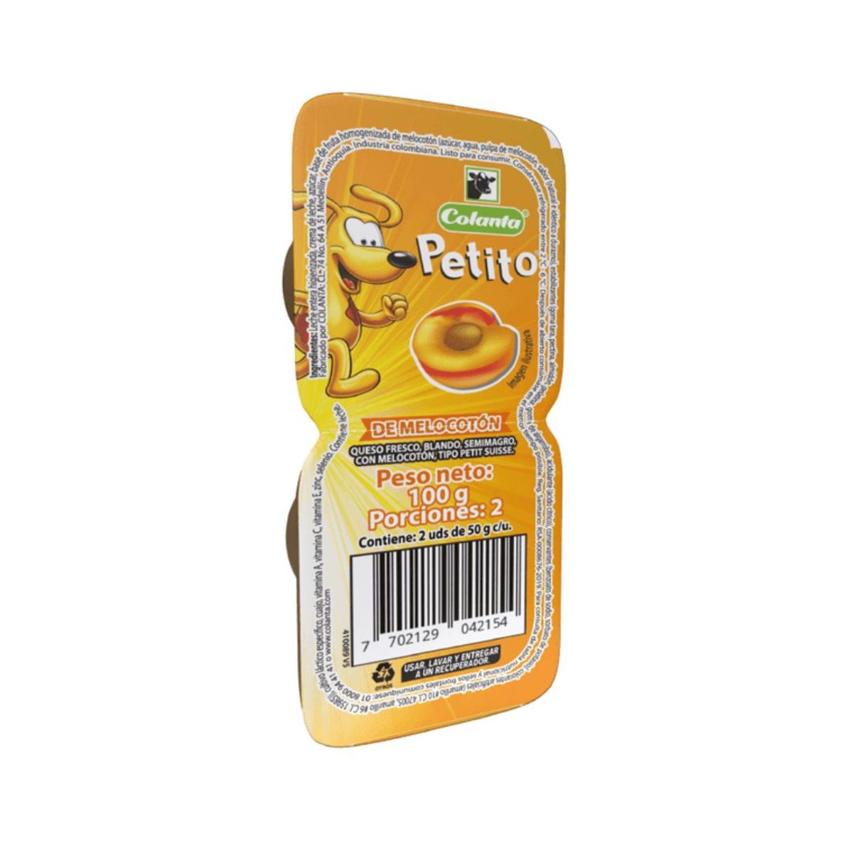 10X Petito Melocotón Colanta 50 Gr x 2 Unidades