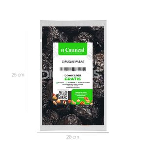 Ciruelas Pasas Deshidratadas El Caunzal x 500 Gr Bolsa - Bolsa