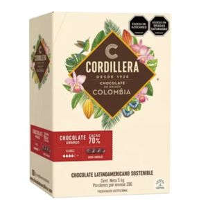 Cobertura De Chocolate 70% Amarga Cordillera x 5000 Gr - Caja