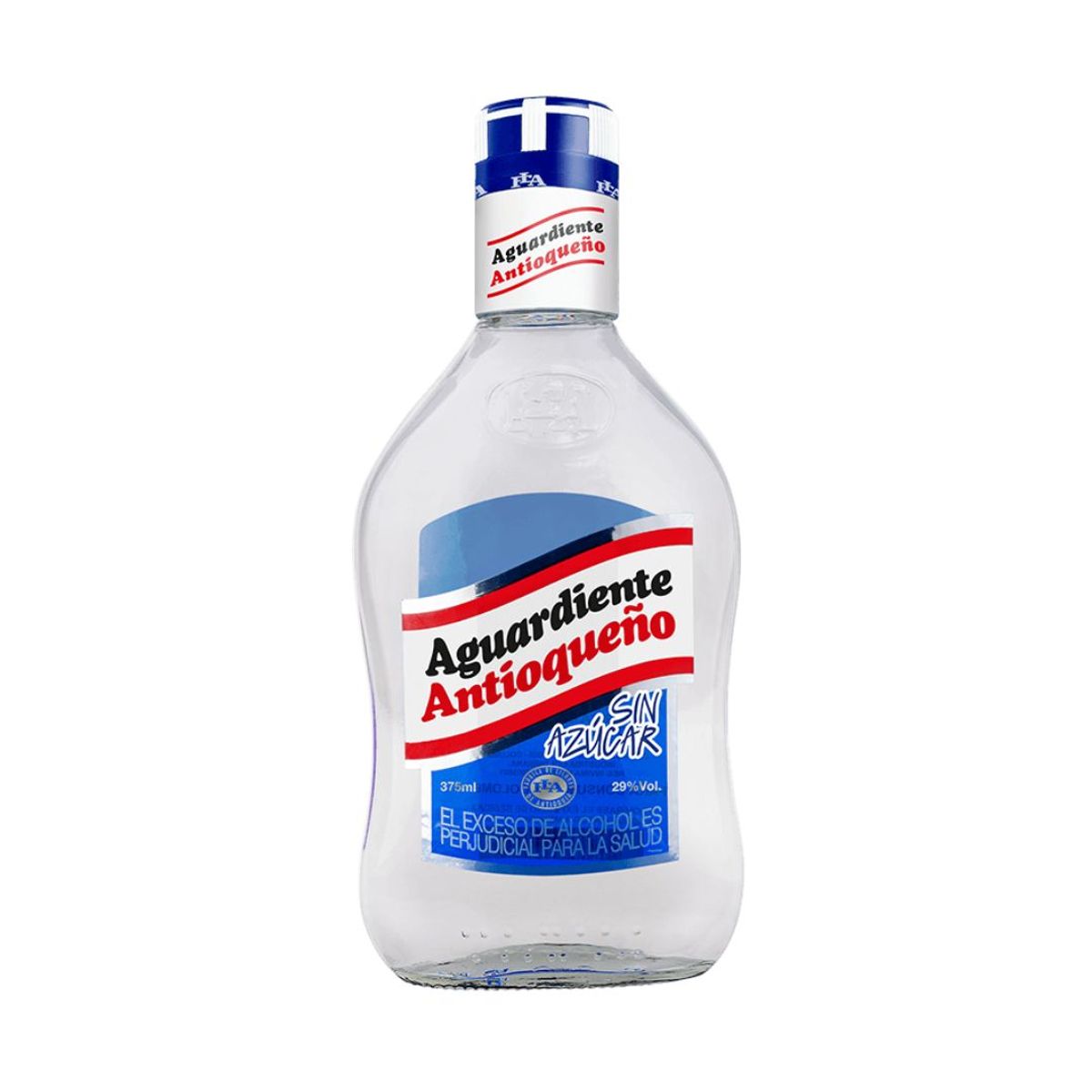 10X Aguardiente Antioqueño Sin Azúcar Tapa Azul x 375 Ml