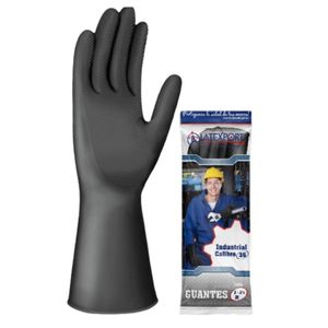 Guante Industrial Negro/Naranja Latexport Calibre 35 Talla 8 Par - Paquete
