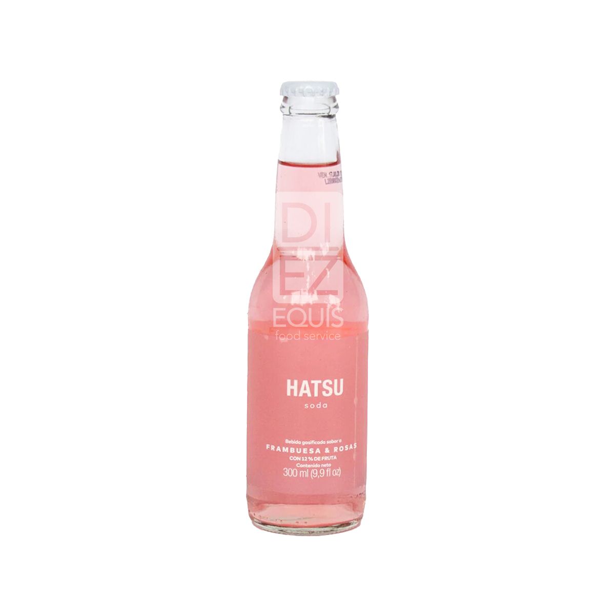 10X Soda Hatsu Frambuesa Y Rosas x 6 Und x 300 Ml Botella