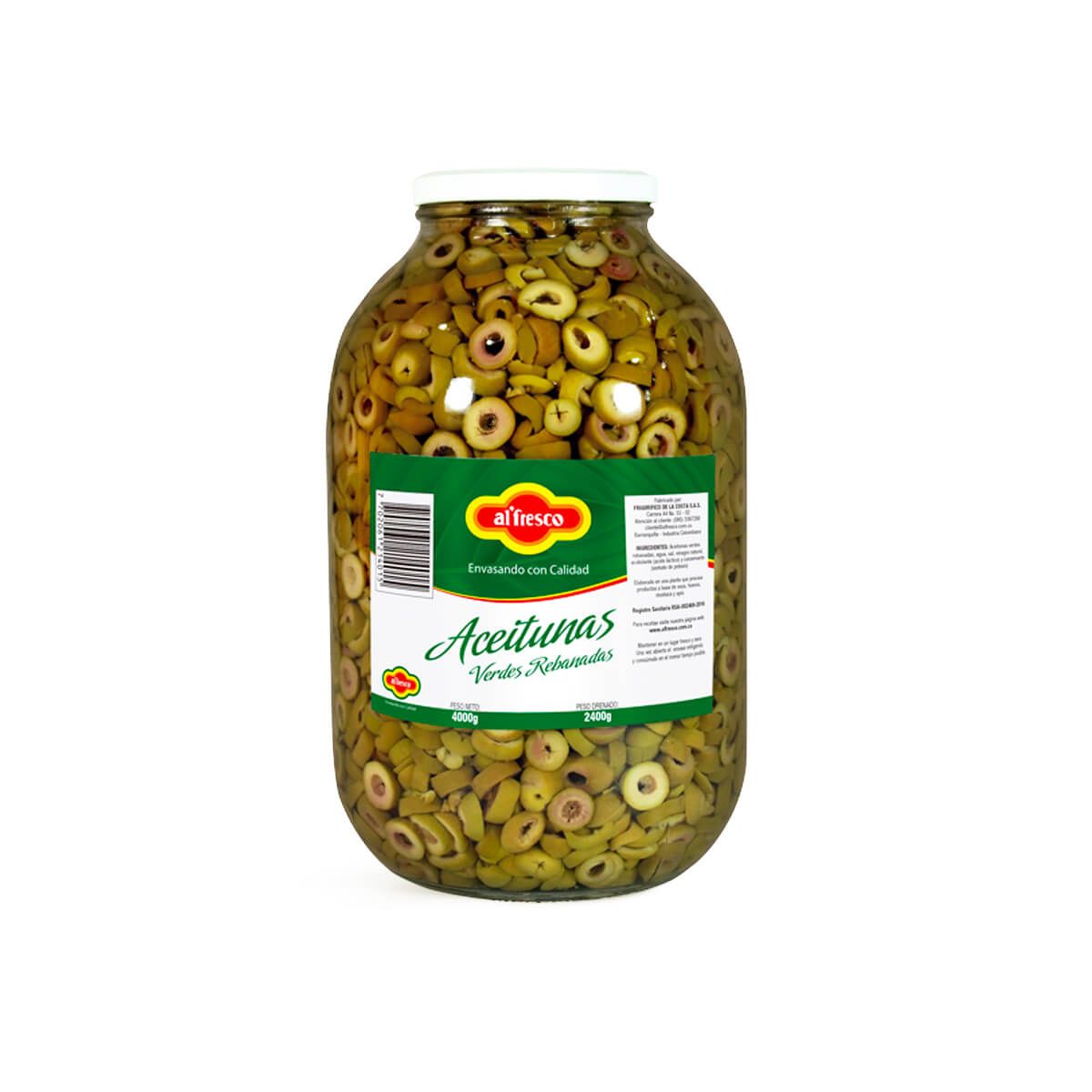 10X Aceituna Verde Rebanada Alfresco Galón X 4000 Gr Pet