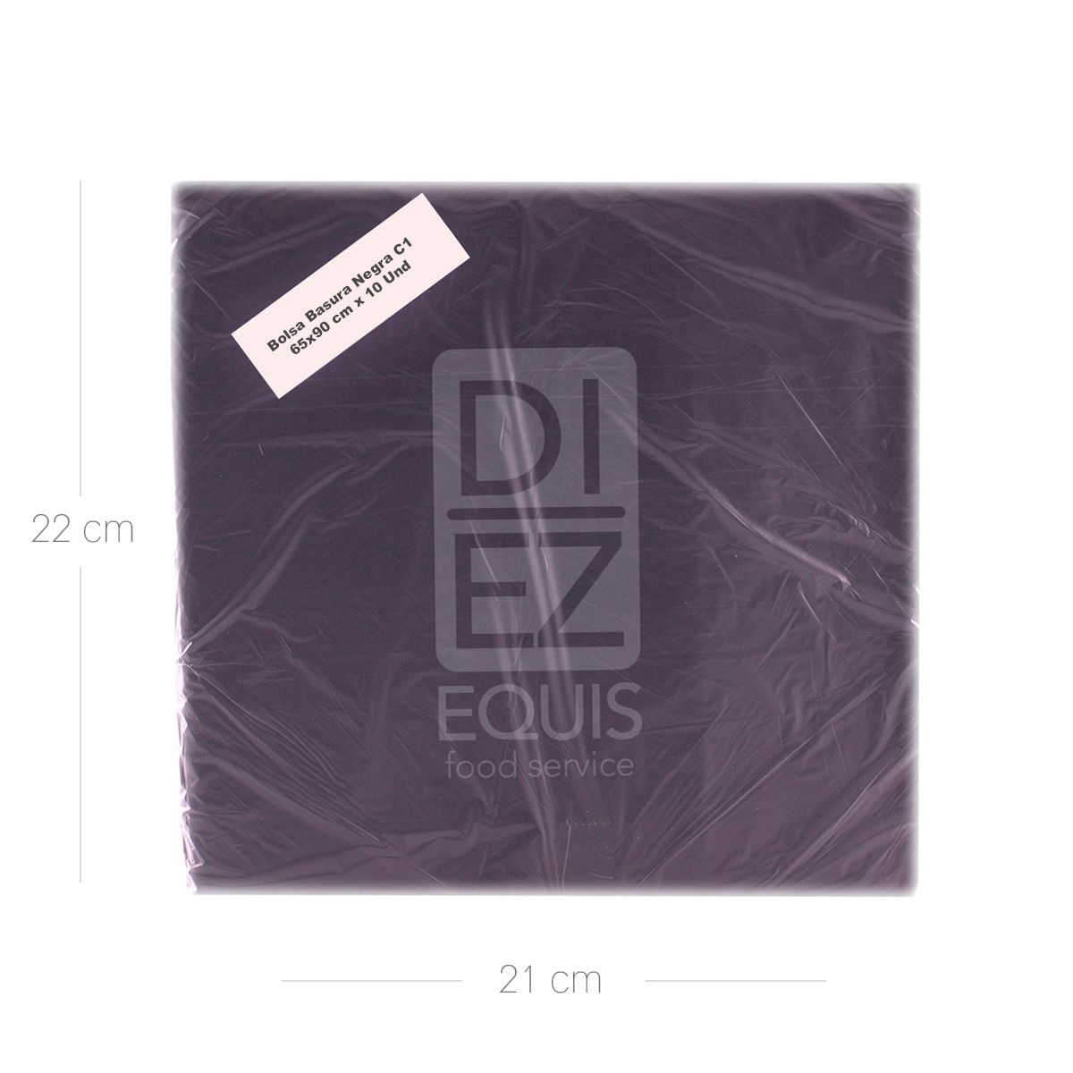 10X Bolsa Basura Negra C1 65 x 90 Cm x 10 Und