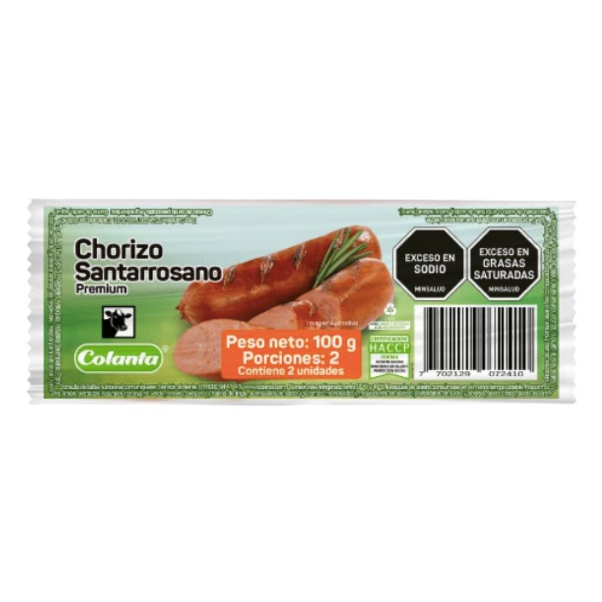 10X Chorizo Santarrosano Colanta x 100 Gr Paquete