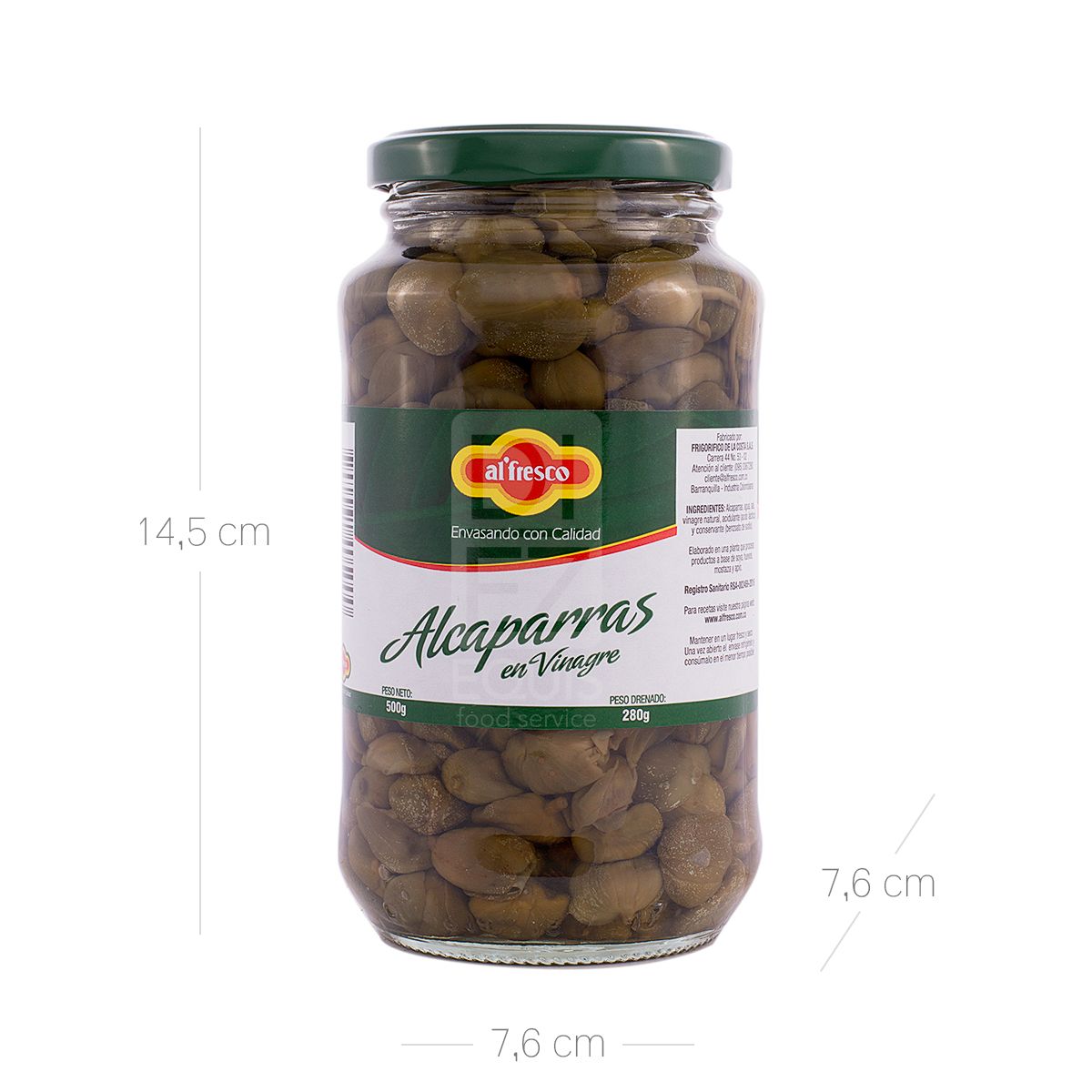 10X Alcaparras Finas Alfresco x 500 Gr Vidrio