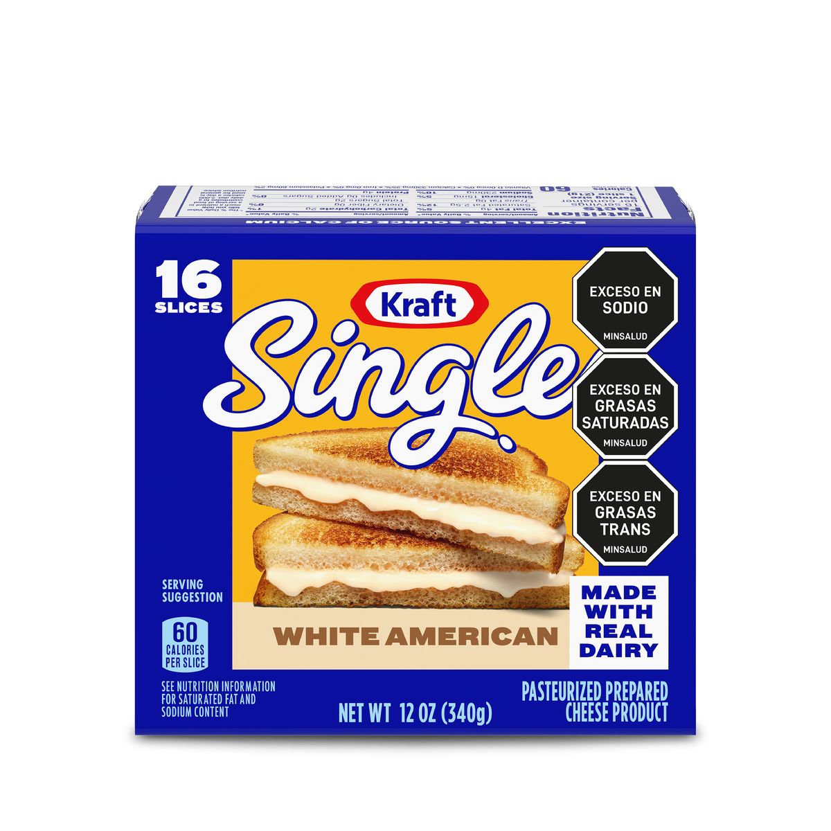 10X Queso Kraft Americano Blanco Single x 340 Gr
