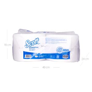 Papel Higiénico Blanco H Sencilla Scott Essential 6519 x 400 m x Paca x 4 Rollos - Paca - Unidad
